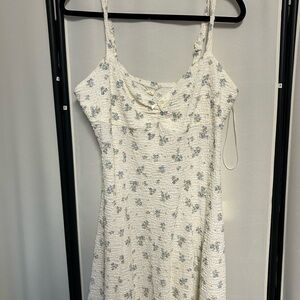 Aeropostale White Dress with Blue Floral Pattern